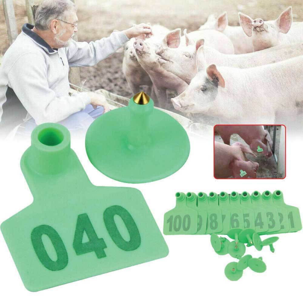#001-100 Cattle Ear Tag Set - Green