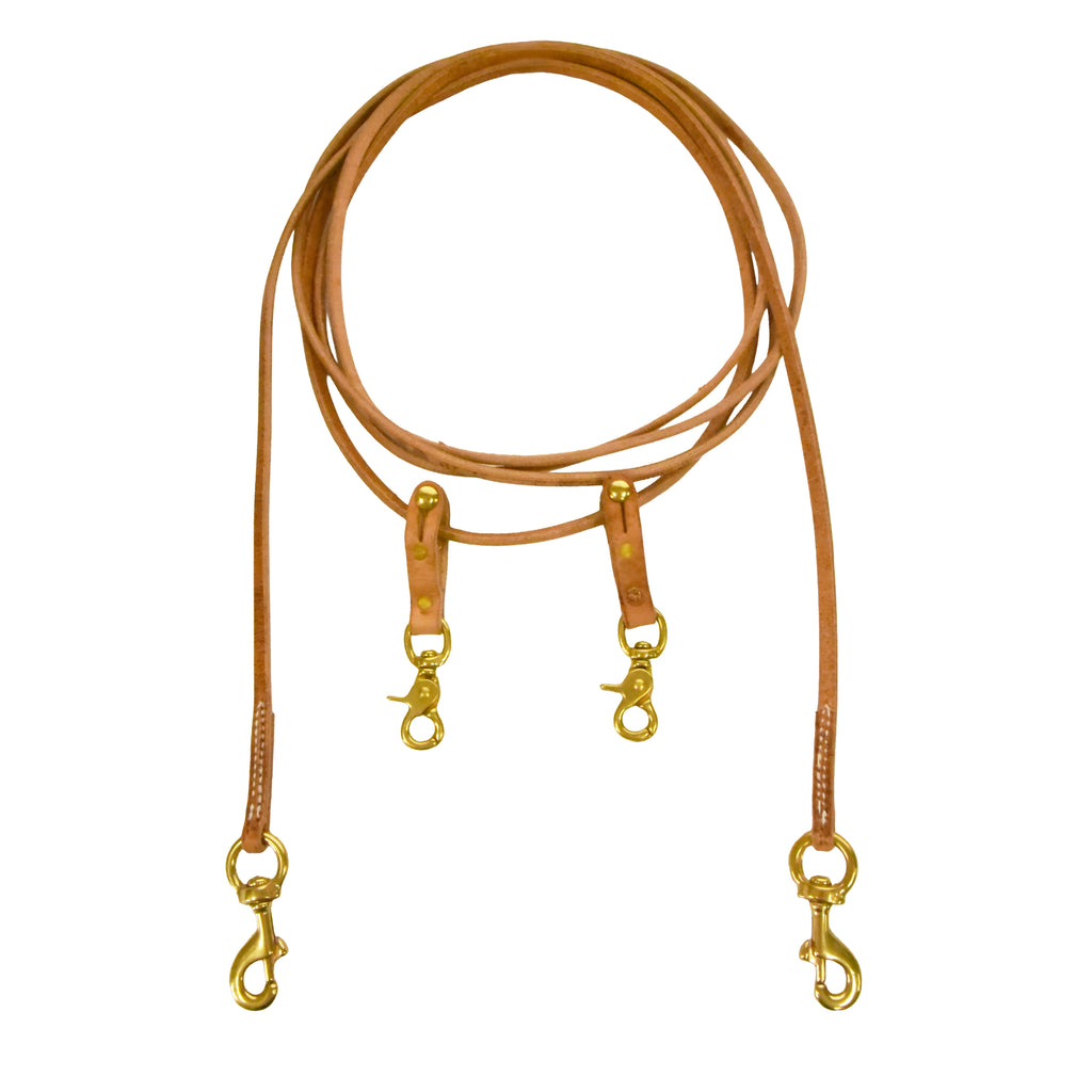 AJ Tack Harness Leather Draw Reins - 3/8in x 15ft