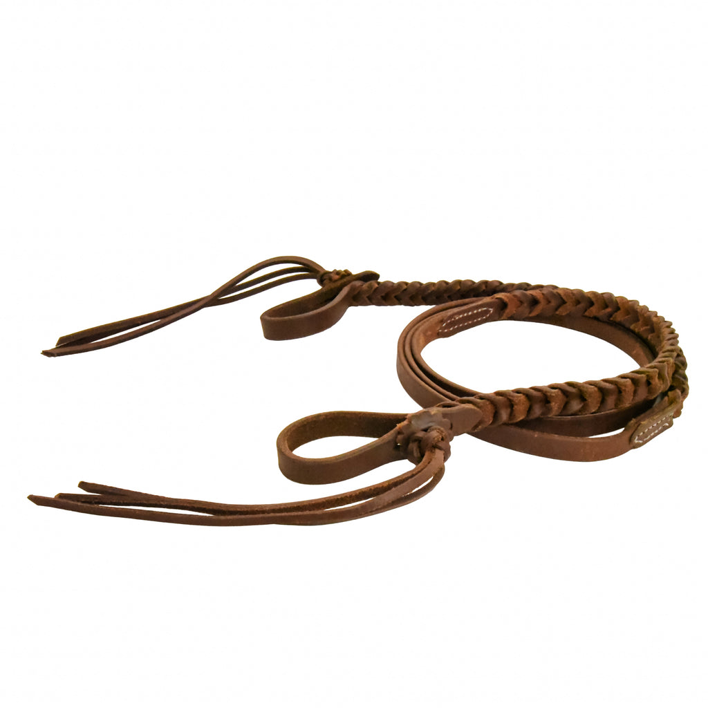 AJ Tack Oiled Braided Rattlesnake Roper Reins - 5/8in x 8ft